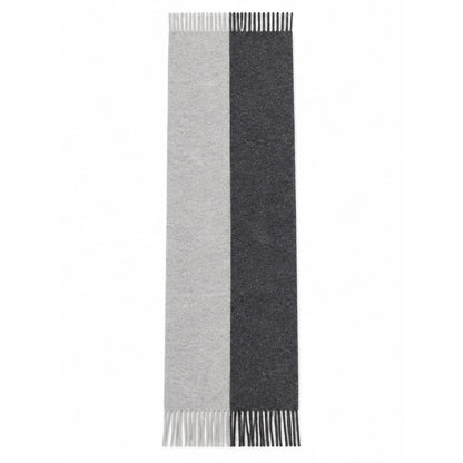 C by Bloomingdale's Cashmere Block Stripe Oversized Scarf in Mixed Greys