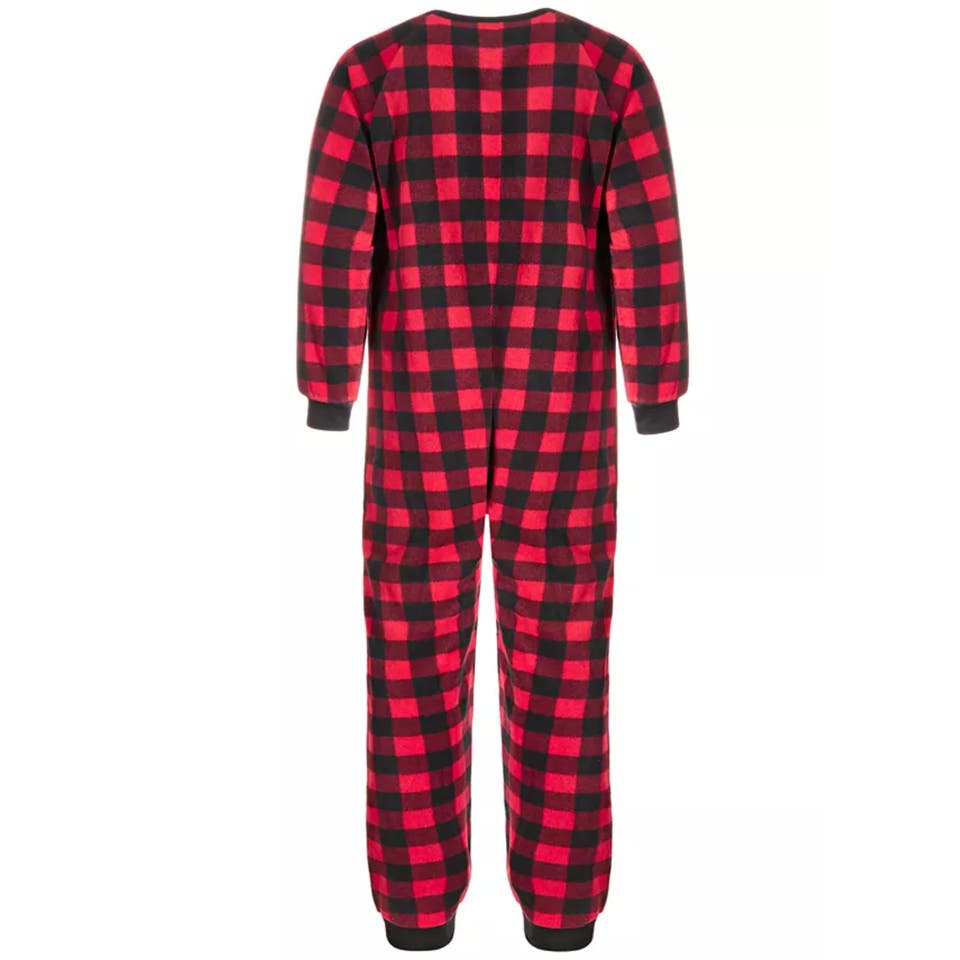 Family Pajamas 1-Piece Kids Red Buffalo Check Pajama, Size 4/5