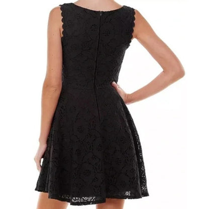 City Studios Juniors Sleeveless Black Day Lace Overlay Dress