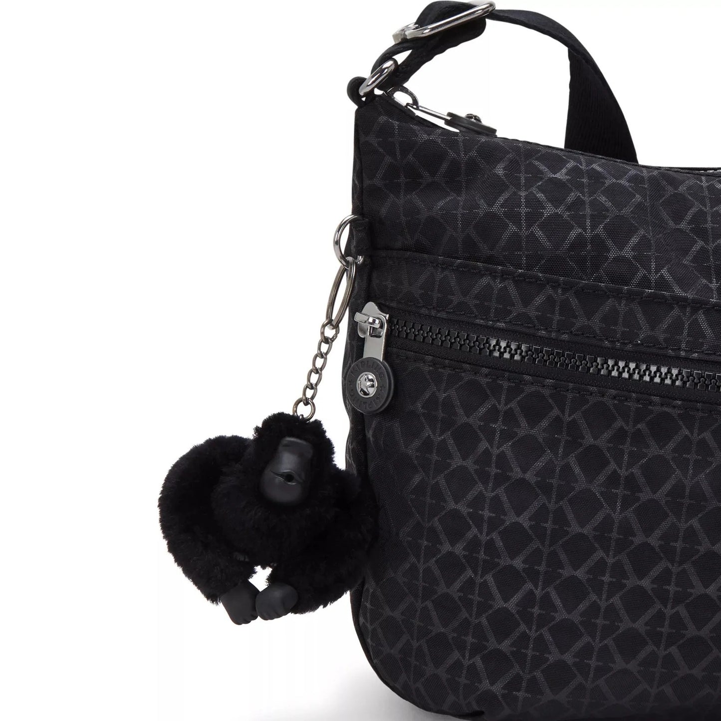 Kipling "Izellah" Medium Across Body Shoulder Bag in Signature Emblem Black