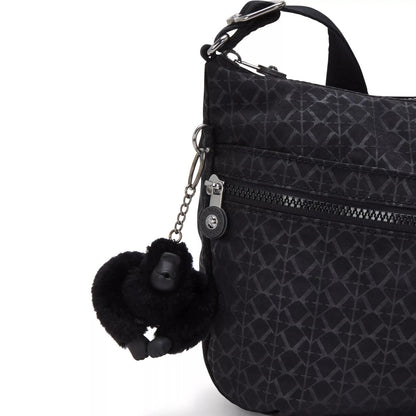 Kipling "Izellah" Medium Across Body Shoulder Bag in Signature Emblem Black