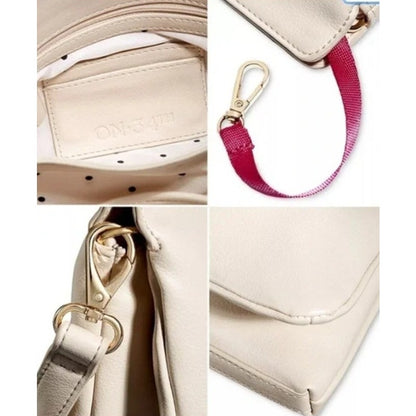 On 34th Women's "Redelle" Small Faux Leather Crossbody Bag in Travertine Cream