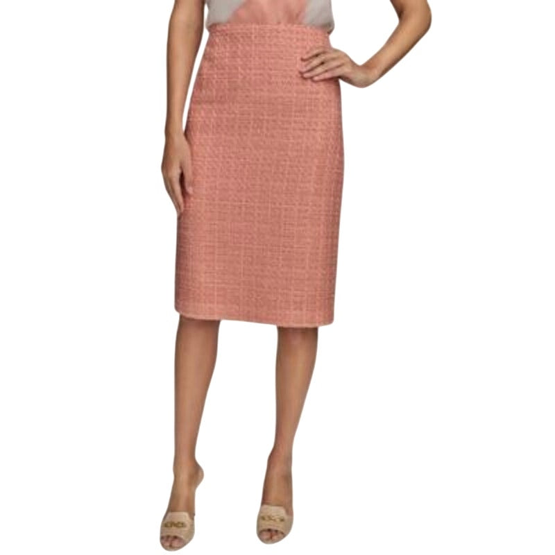 Donna Karan New York Women's Tweed Pencil Skirt in Apricot Pink
