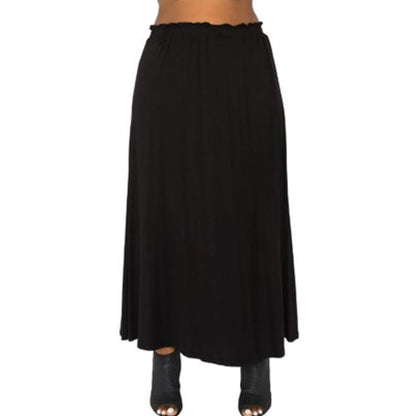 Coin 1804 Women's Elastic Waist Maxi Skirt in Black
