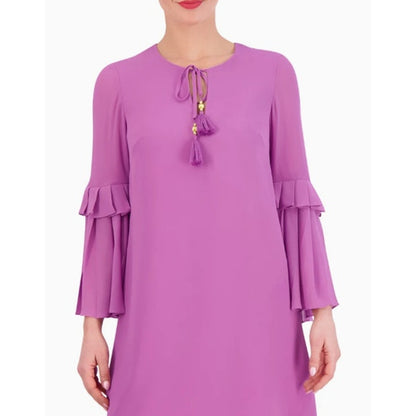 Vince Camuto Ladies Lavender Chiffon Bell Sleeve Dress, Size 0