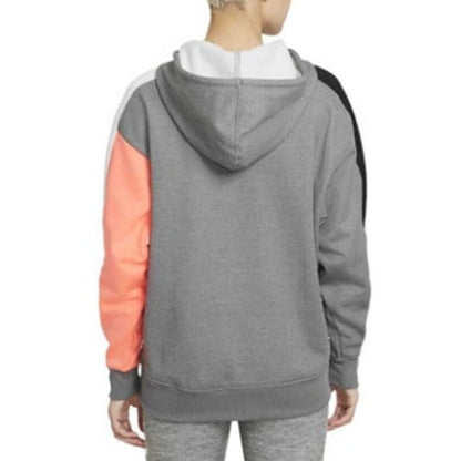 NIKE Gray & Orange Colorblock Hoodie, Oversized Fit