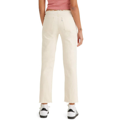 Levi's Women's Released Hem Wedgie Straight Leg Jeans in Flow Style Cream, 28.