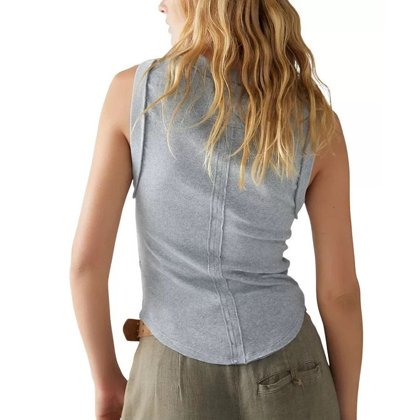 Free People Ladies Kate Tee In Heather Grey