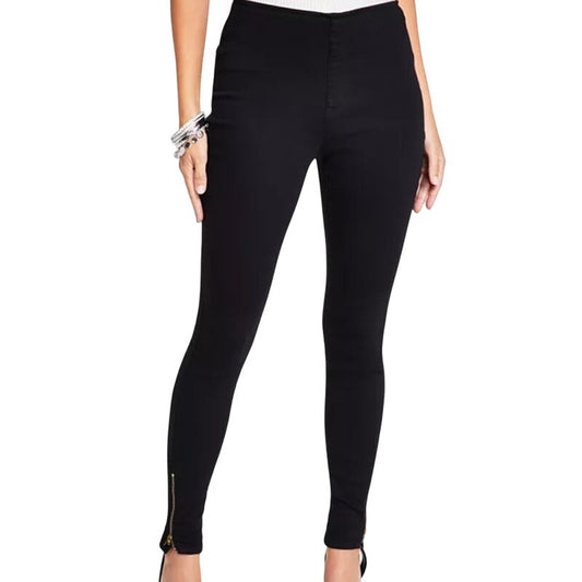INC International Concepts Women's Mid Rise Skinny-Leg Jeggings in Deep Black