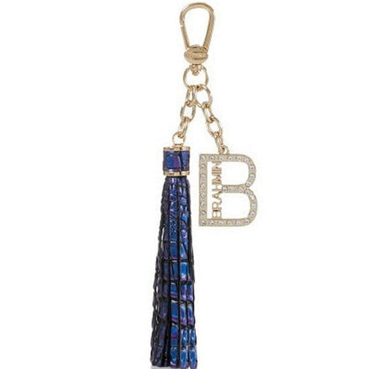 Brahmin B Hang Tag Charm Blue Neptune Tassel European Crystals Gold