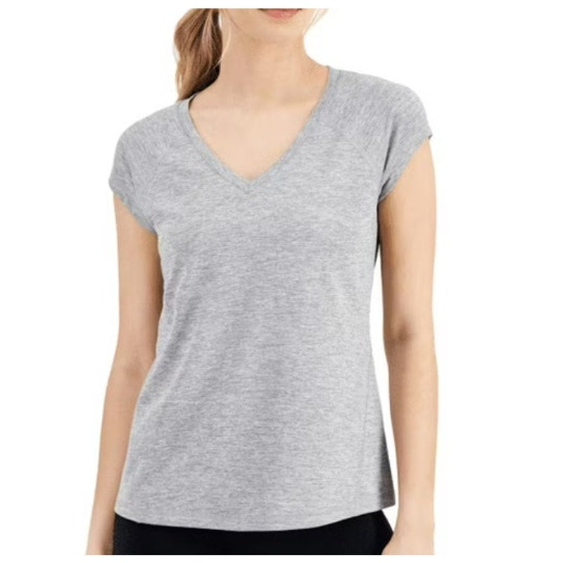 Ideology Heather Gray V-Neck Athletic Tee Shirt, Size Small, NWT!!