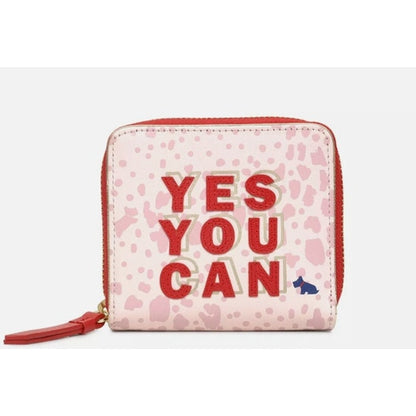 Radley Pink & Red Animal Print “Yes You Can” Wallet, Navy Blue Dog Decal