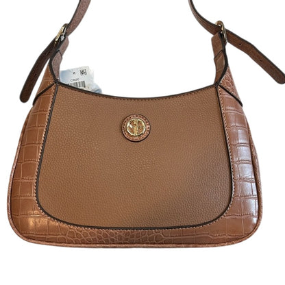 GIANI BERNINI Croc-Embossed Pebble Crossbody In Caramel