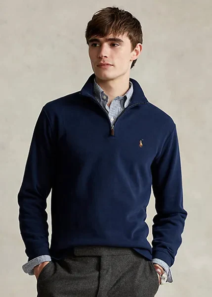 POLO RALPH LAUREN Men's Big & Tall Estate-Rib Pullover In Navy