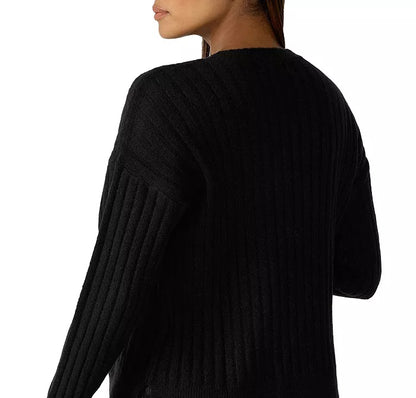 Sanctuary Ribbed Knit Sweater In Black