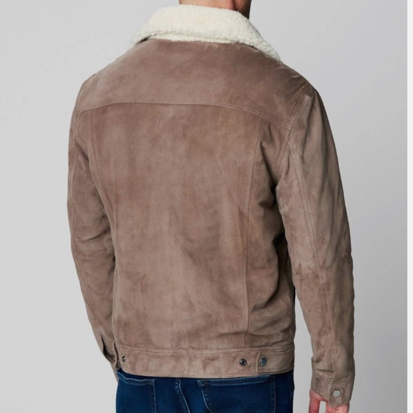 Blank NYC Men’s Brown Suede Jacket w/ Cream Sherpa Lining, “Into the Wild”