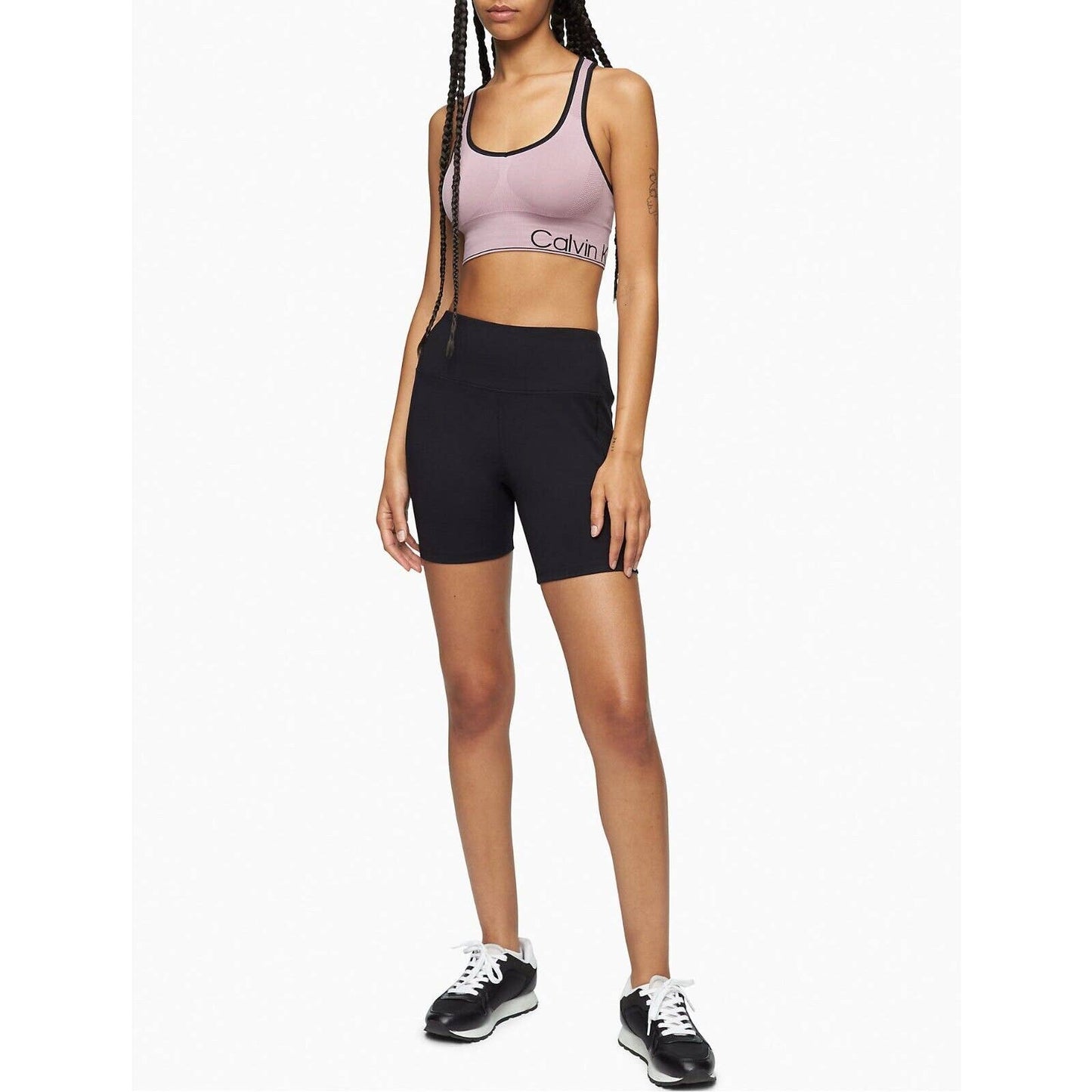 Calvin Klein Women's Seamless Ribbed Sports Bra Stardust NWT