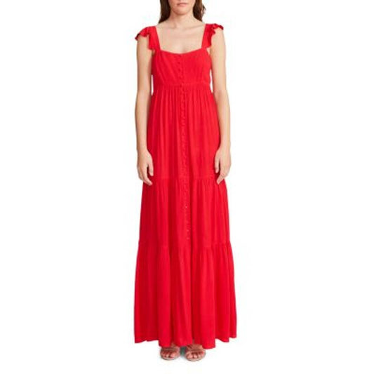 BB Dakota Ladies Red Punch "Ready or Yacht" Sleeveless Maxi Dress, Size XS, NWT!