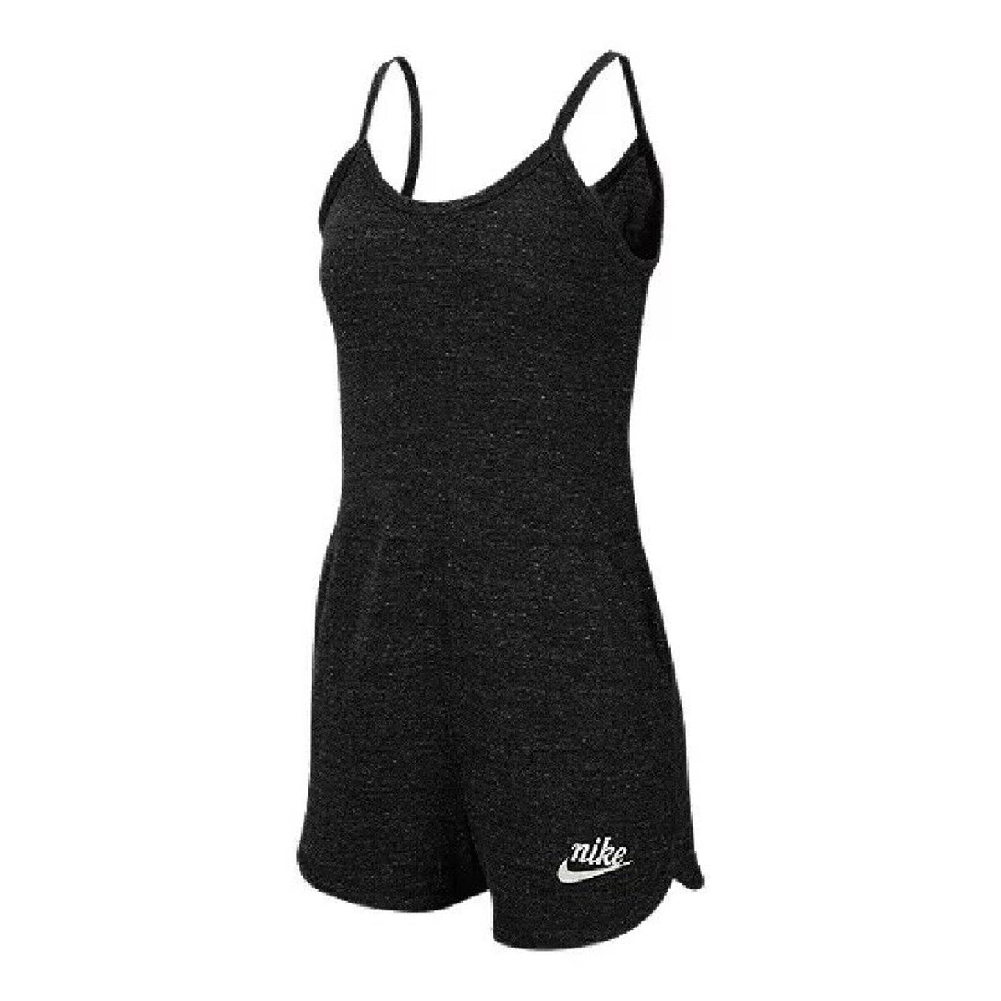 Nike Women's Sportswear Gym Vintage Romper Black Heather, NWT