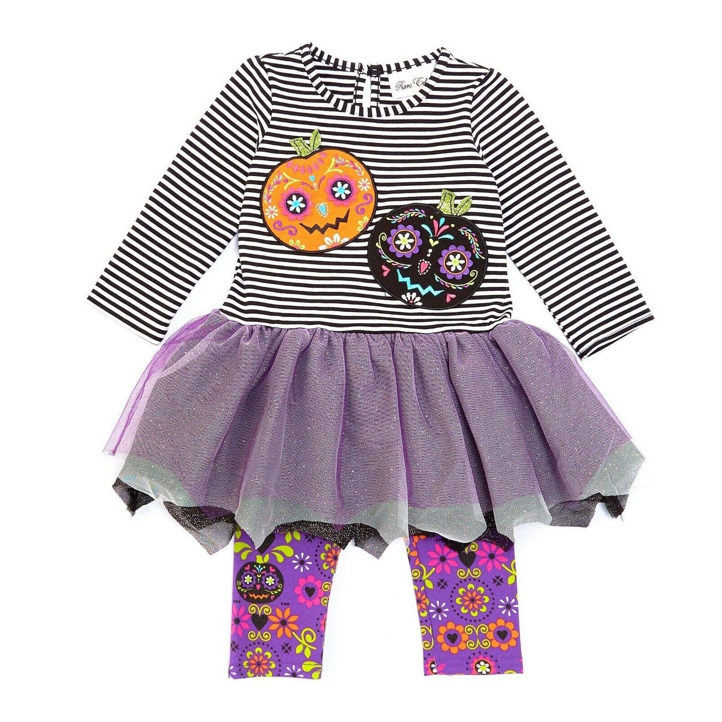 Rare Editions Girls Sugar Skull Pumpkins Tutu Dress & Leggings Set 6X, NWT