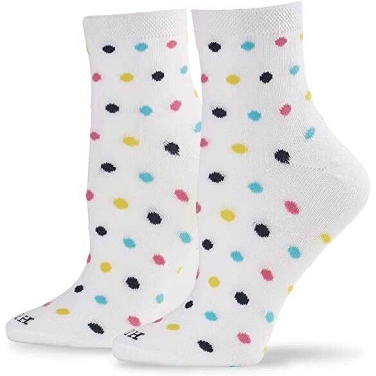 Hue Womens 3-Pk. Super Soft Cropped Multi Dot Socks NWT