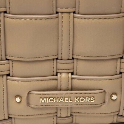 Michael Kors Camel “Ivy” Woven Tote Bag, Vegan Faux Leather, NWT