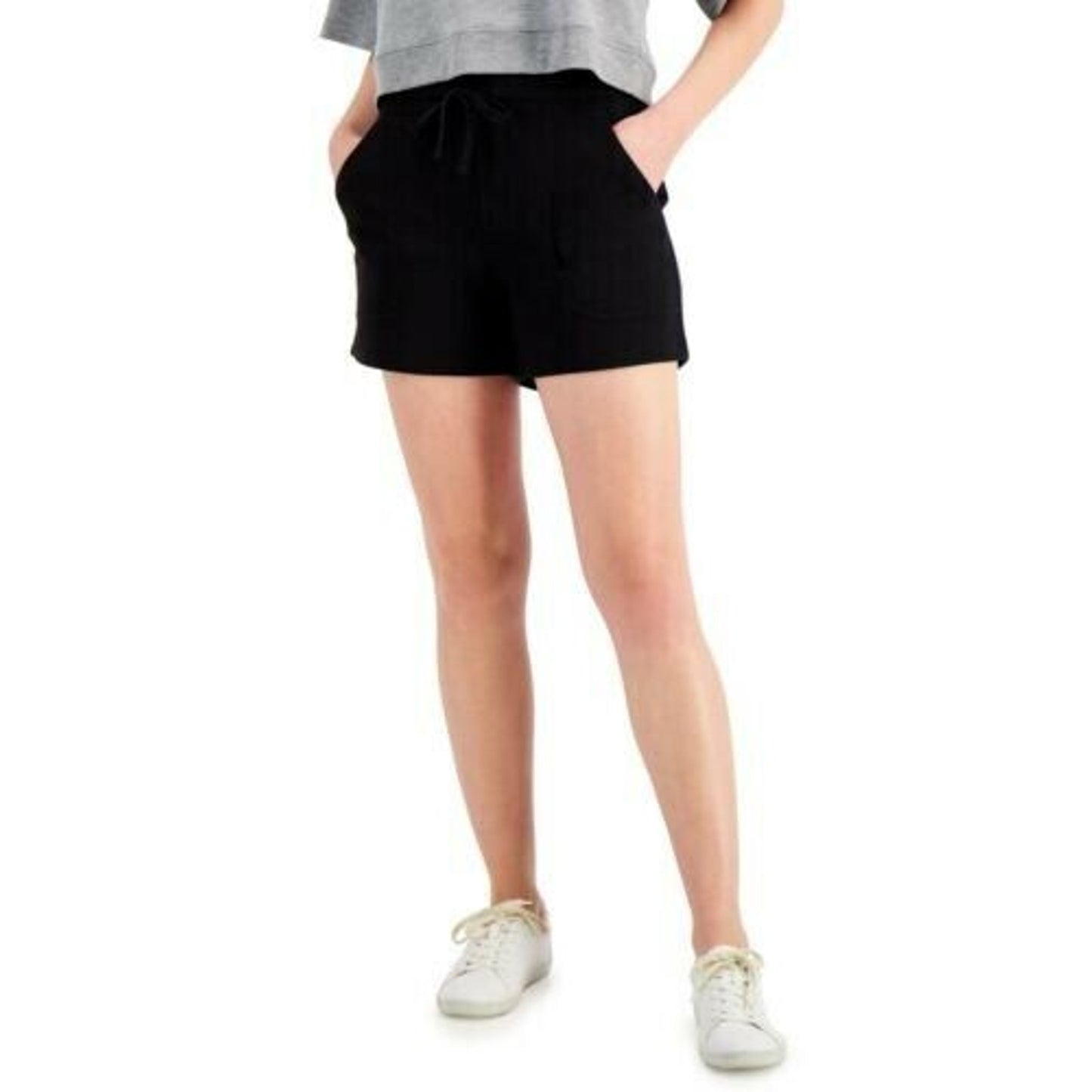 ID Ideology Ladies Lounge Pocket Shorts Deep Black NWT