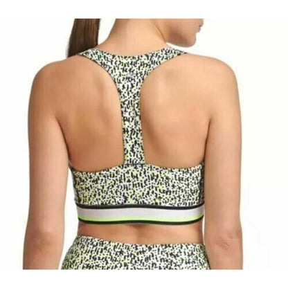 DKNY Sport Printed Low-Impact Sports Bra Atomic Confetti Pink Multi