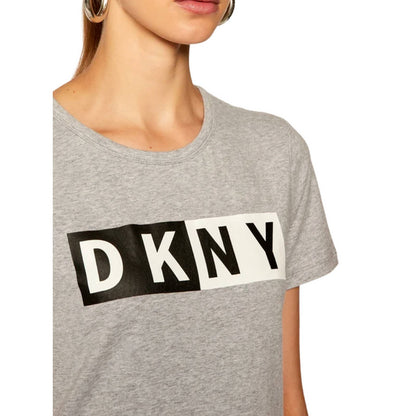 DKNY Women's Cotton Logo T-Shirt Dress Pearl Grey Heather