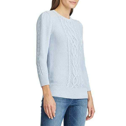 LAUREN RALPH LAUREN LADIES TISHARI 3/4 SLEEVE SWEATER TOILE BLUE