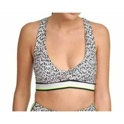 DKNY Sport Printed Low-Impact Sports Bra Atomic Confetti Pink Multi