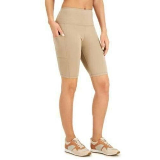 ID Ideology High-Rise Pocket Bike Shorts Coconut Palm, SM, NWT