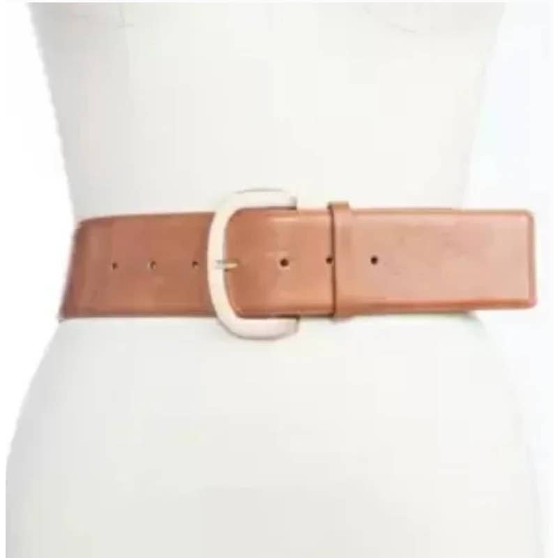 Giani Bernini Ladies Large Cognac Belt w/ Stretch Panel, Size L/XL, NWT!