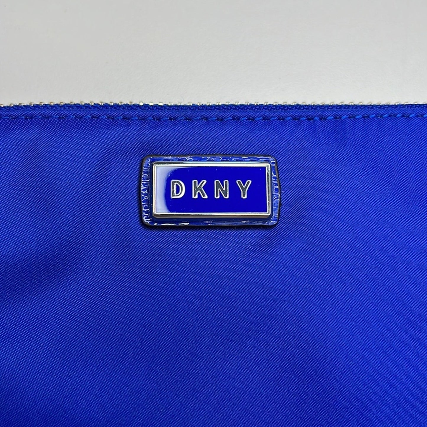 DKNY Royal Blue Nylon Wristlet Wallet, Zipper Closure, Silver Hardware, NWT!