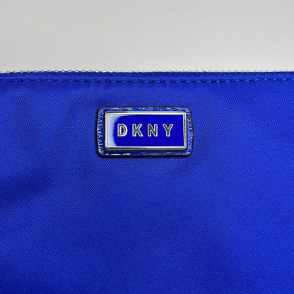 DKNY Royal Blue Nylon Wristlet Wallet, Zipper Closure, Silver Hardware, NWT!