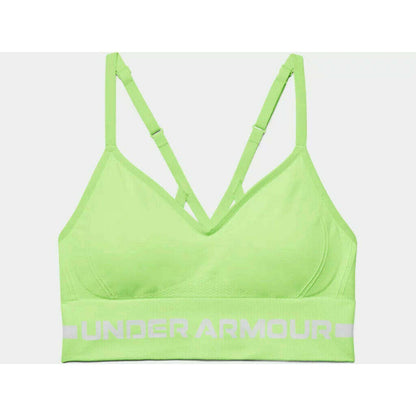 Under Armour UA Seamless Cross-Back Low-Impact Sports Bra Lime/White, NWT