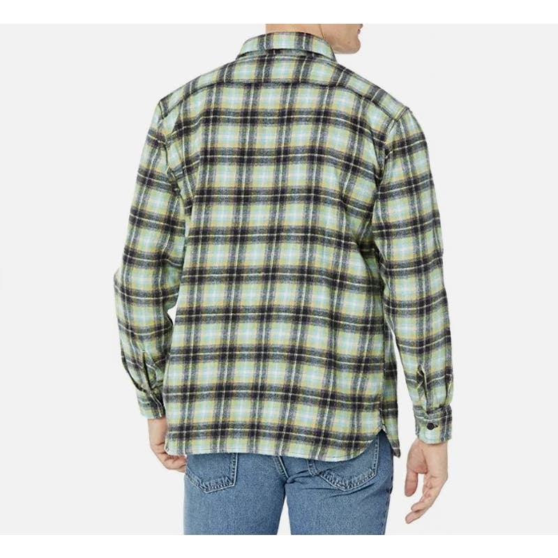 Levi's Men's Classic Worker Relaxed Fit Button Front Shirt, Warm Olive Plaid, Size Small