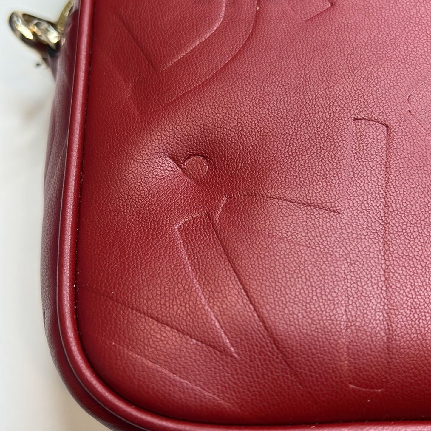 DKNY Red & Black Signature Embossed Leather Crossbody Bag, NWT!!