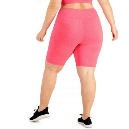 ID Ideology Plus Size Sweat Set Bike Short Flamenco Pink