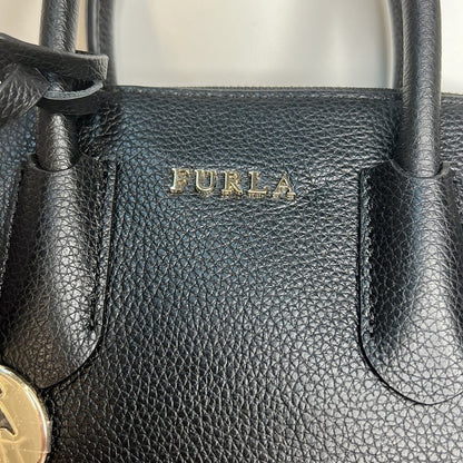 Furla Black Pebbled Leather Handbag w/ Removable Strap
