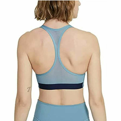 Nike Logo Racerback Mid-Impact Sports Bra, Cerulean Blue