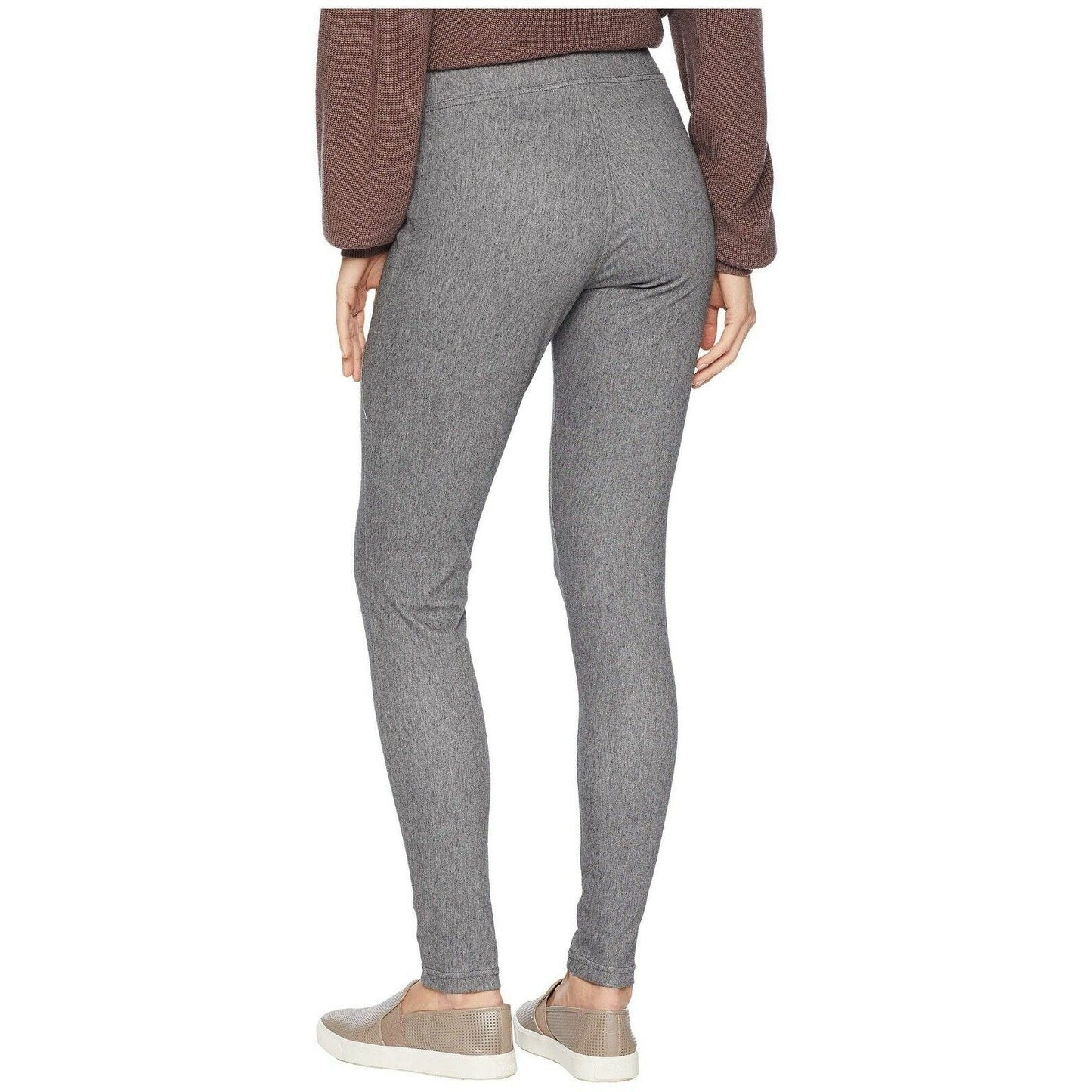 HUE Ladies High Waisted Brushed Leggings in Graphite Gray, Small