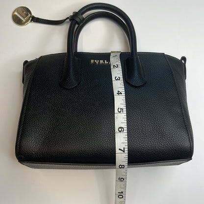 Furla Black Pebbled Leather Handbag w/ Removable Strap
