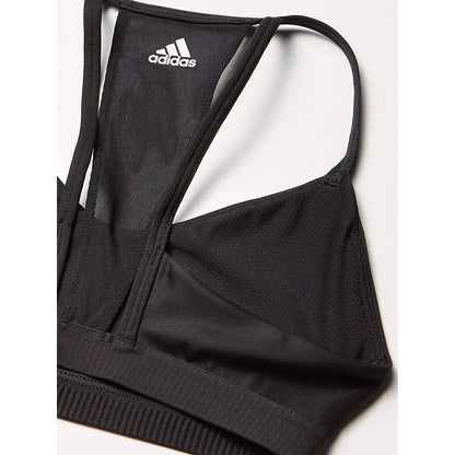 Adidas Women's All Me 3 Stripe Mesh Low-Impact Sports Bra Black