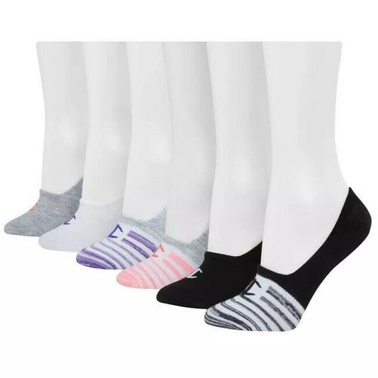 Champion Womens Performance 6-Pk. Invisible Liner Socks Multi-Color Logo