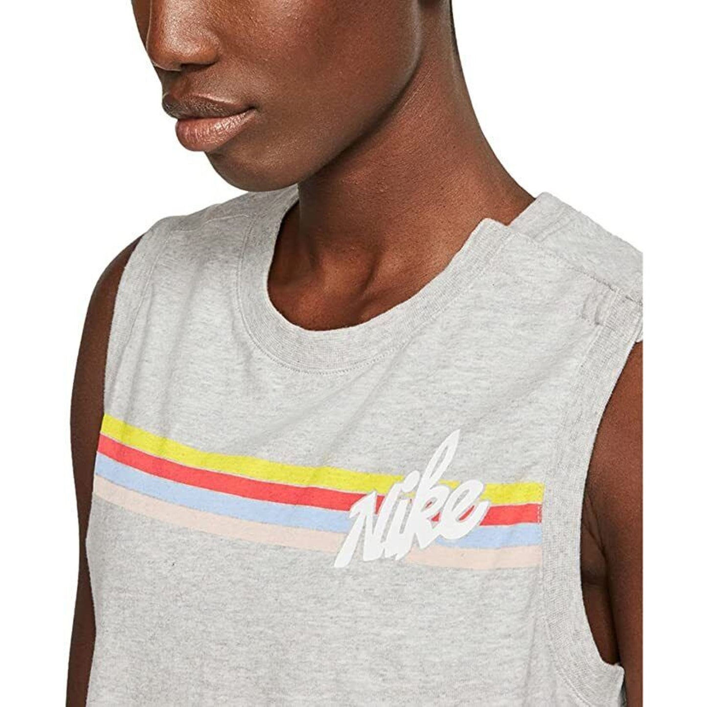 Nike Sportswear Women's Cotton Striped Romp Grey Heather, NWT