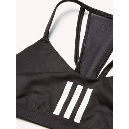 Adidas Women's All Me 3 Stripe Mesh Low-Impact Sports Bra Black