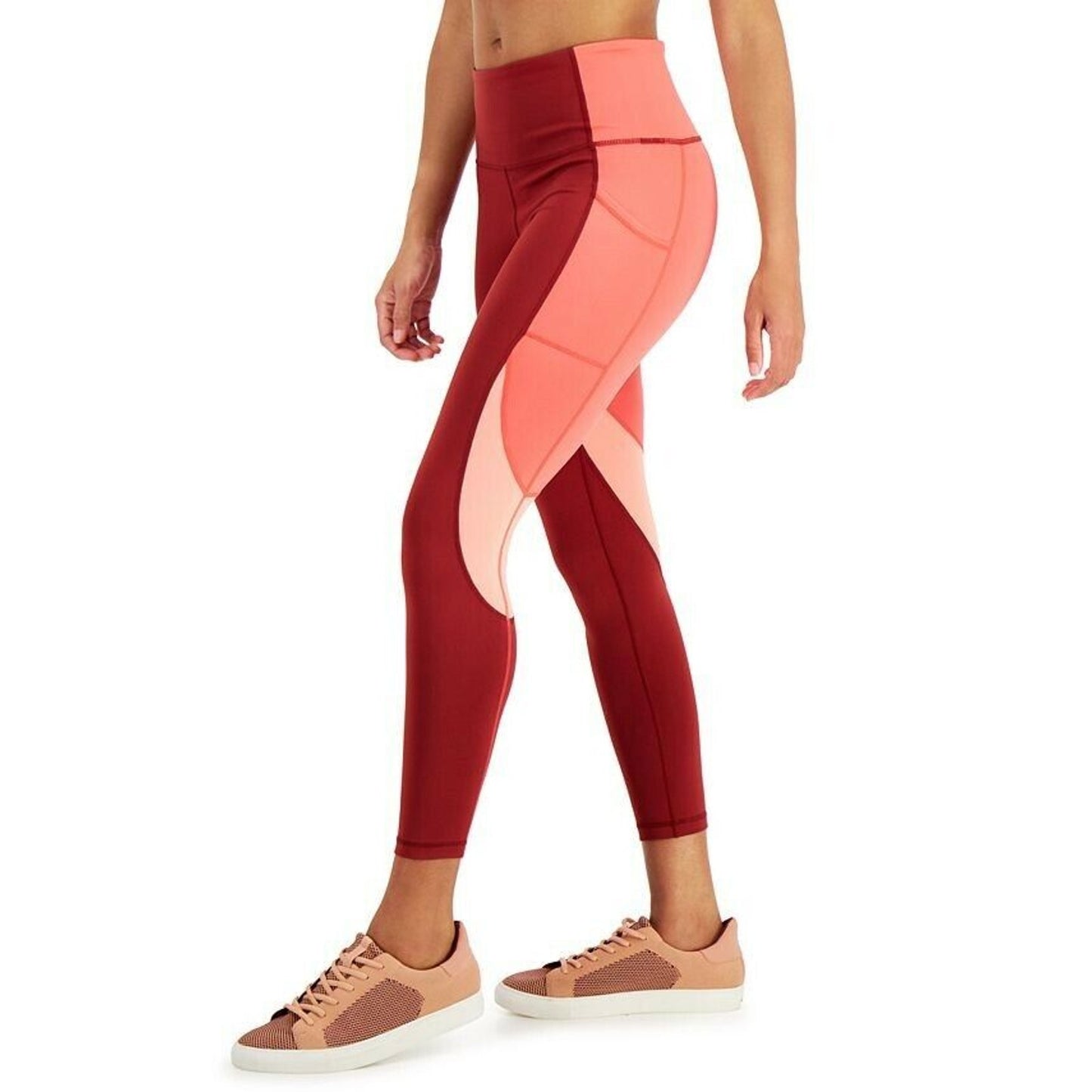 ID Ideology Women's Colorblock 7/8 Leggings Fruity Red Pear, NWT