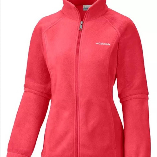 Columbia Pink “Benton Springs” Zip Up Jacket, Mock Neck