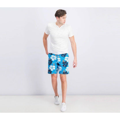 CLUB ROOM, Men's Blue Multi-Color Hawaiian Floral Boat Shorts